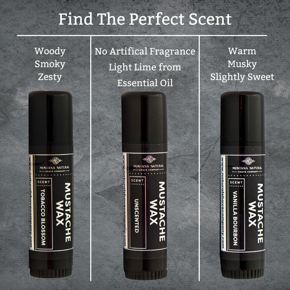 Montana Natural Shave Vanilla Bourbon Bigote Wax Caja práctica para viaje