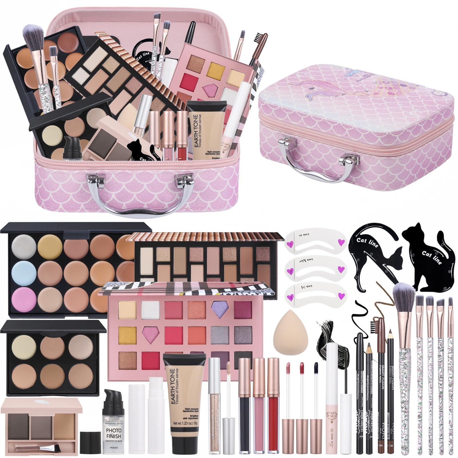 Moobirlet kit maquillaje para adolescentes, paleta de sombras para looks diarios.