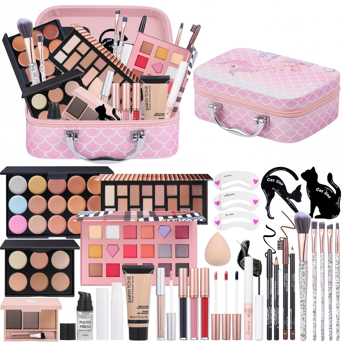 Moobirlet kit maquillaje para adolescentes, paleta de sombras para looks diarios.