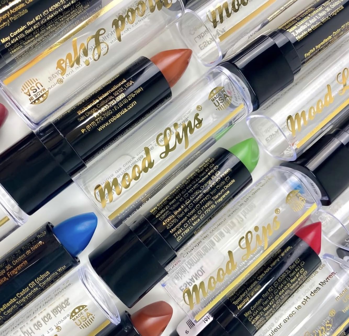 Mood Lips gama de tonos divertidos incluye morado y azul
