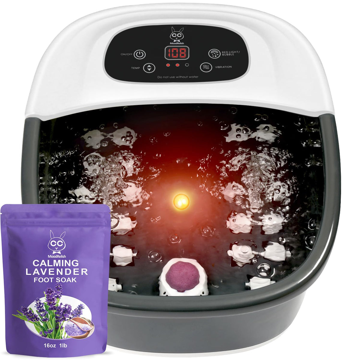MoodRelish spa para pies con agua caliente favorece relajación y circulación.