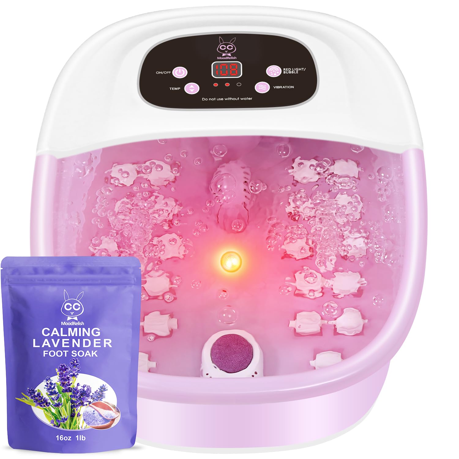 MoodRelish spa para pies con calor y burbujas para relajación.
