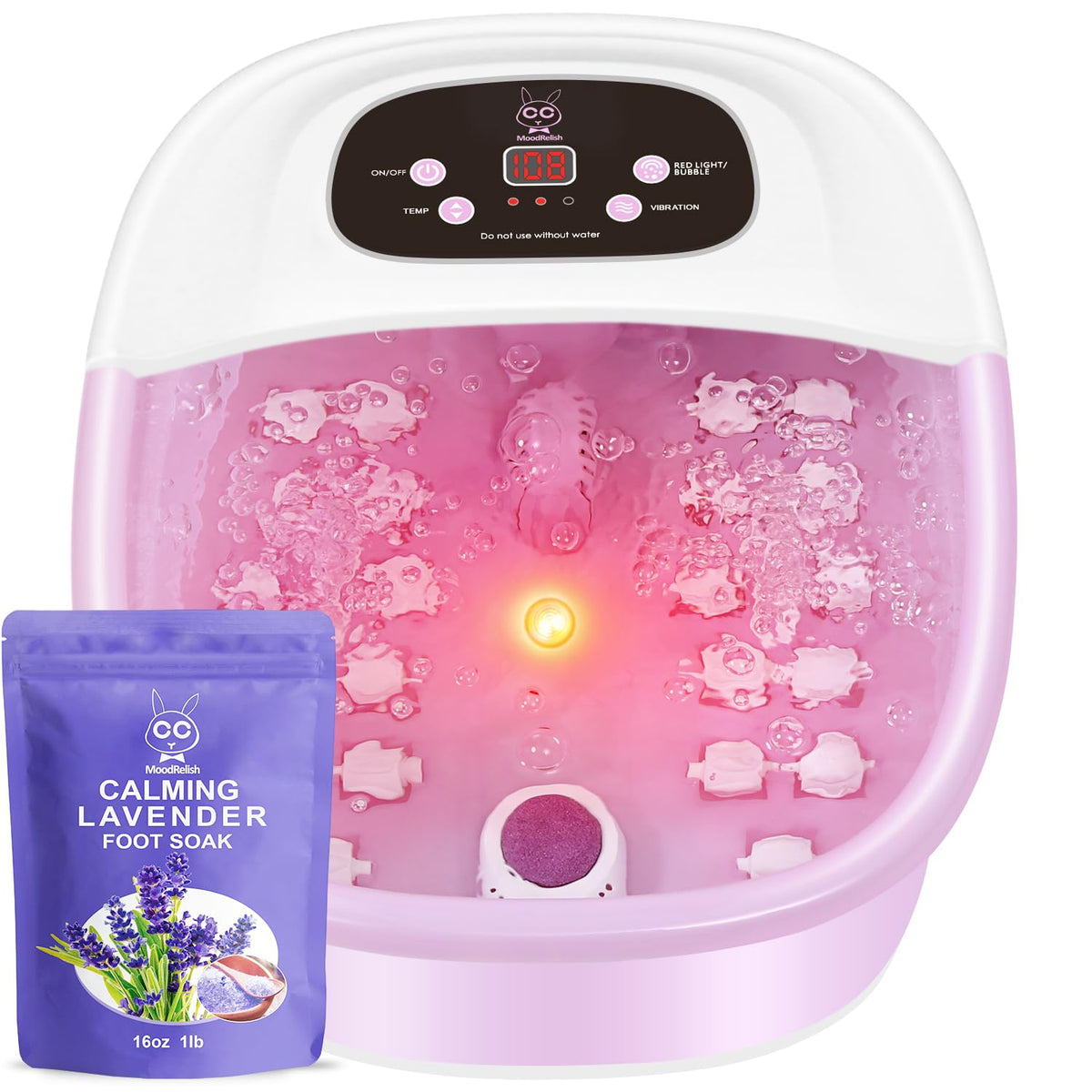 MoodRelish spa para pies con calor y burbujas para relajación.