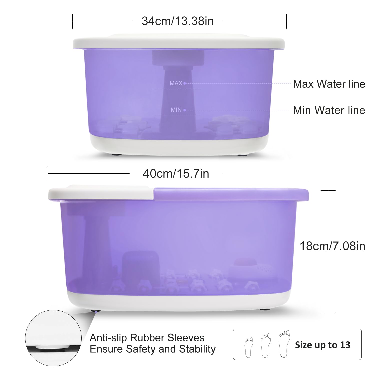MoodRelish Foot Spa con caja de medicina y piedra pómez para exfoliar