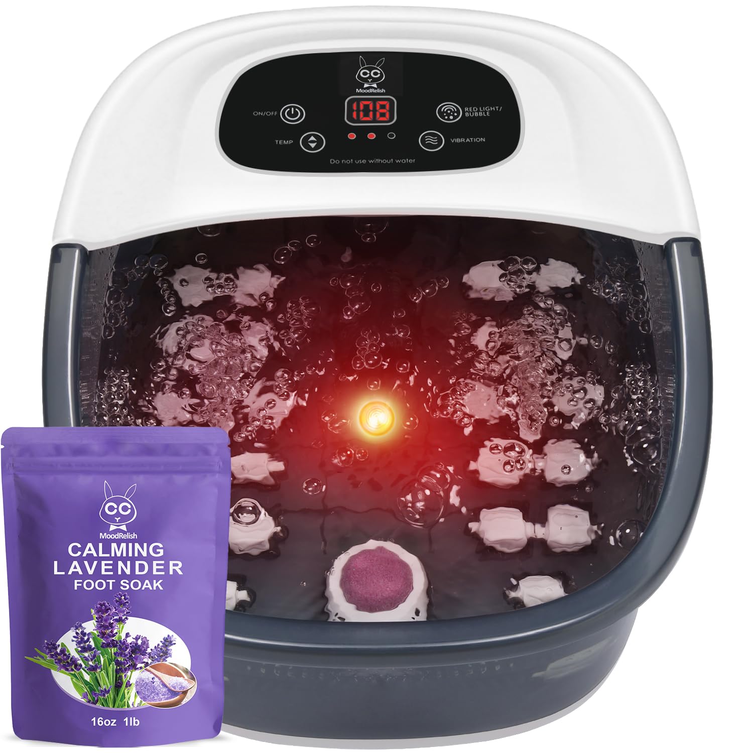 MoodRelish spa para pies con agua caliente para relajación de pies cansados.