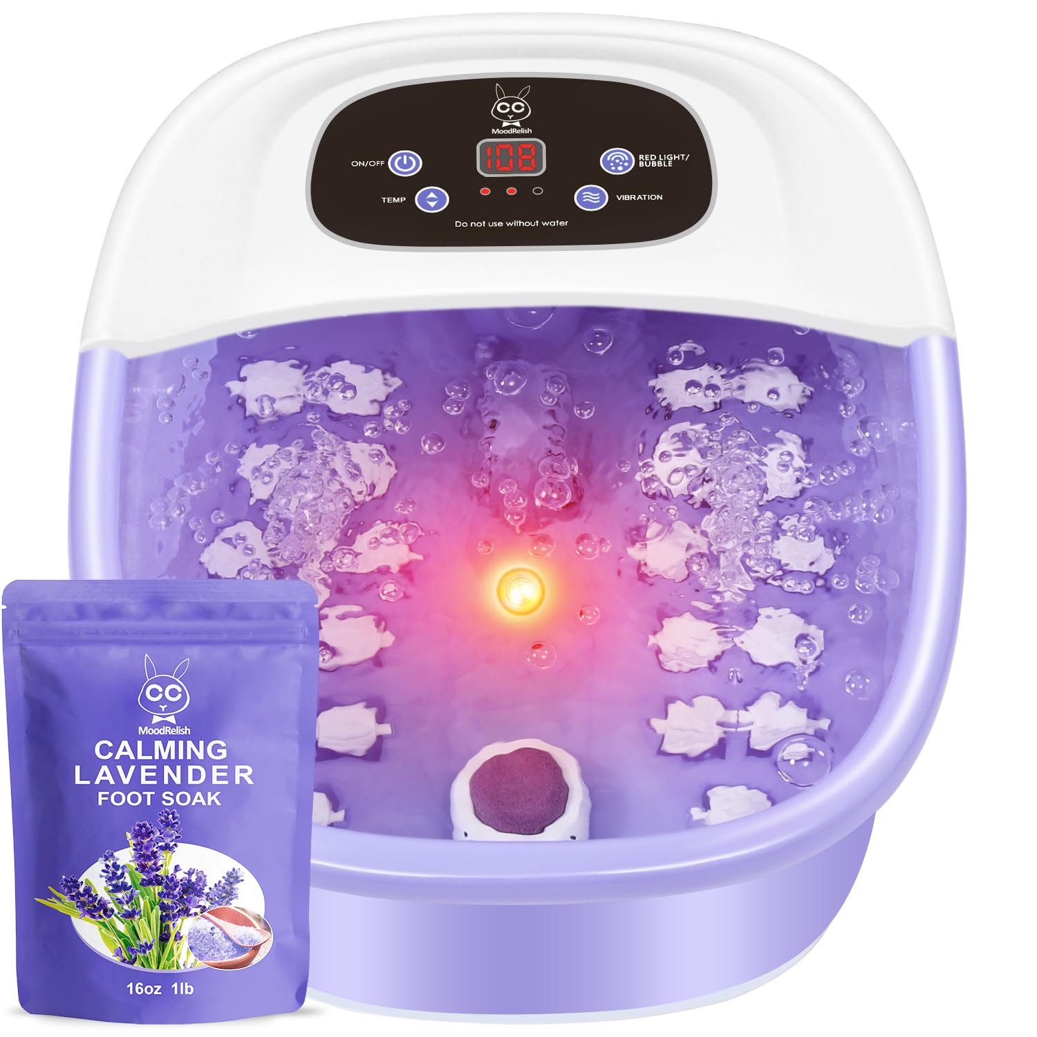 MoodRelish Foot Spa con calor y burbujas para relajación de pies