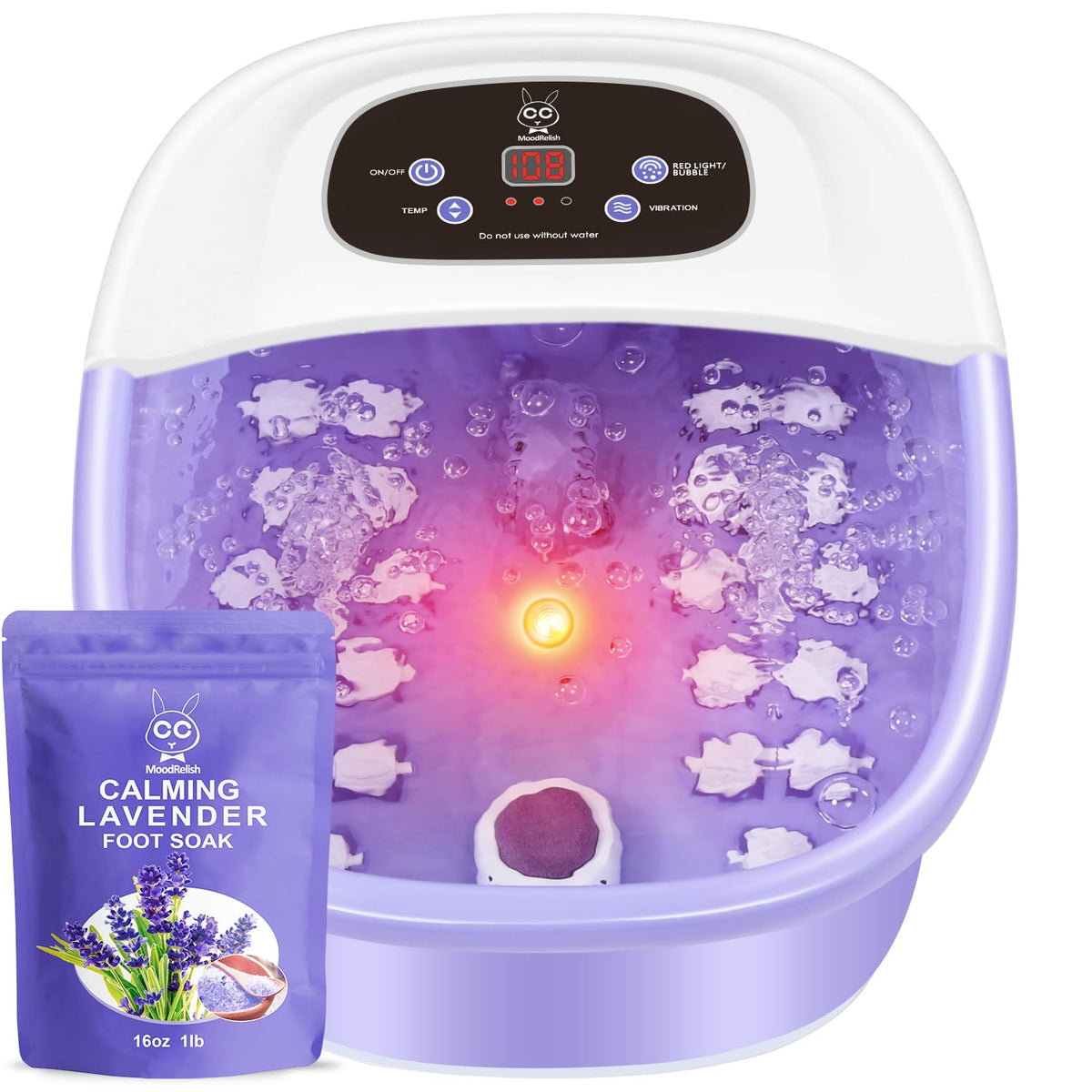 MoodRelish Foot Spa con calor y burbujas para relajación de pies