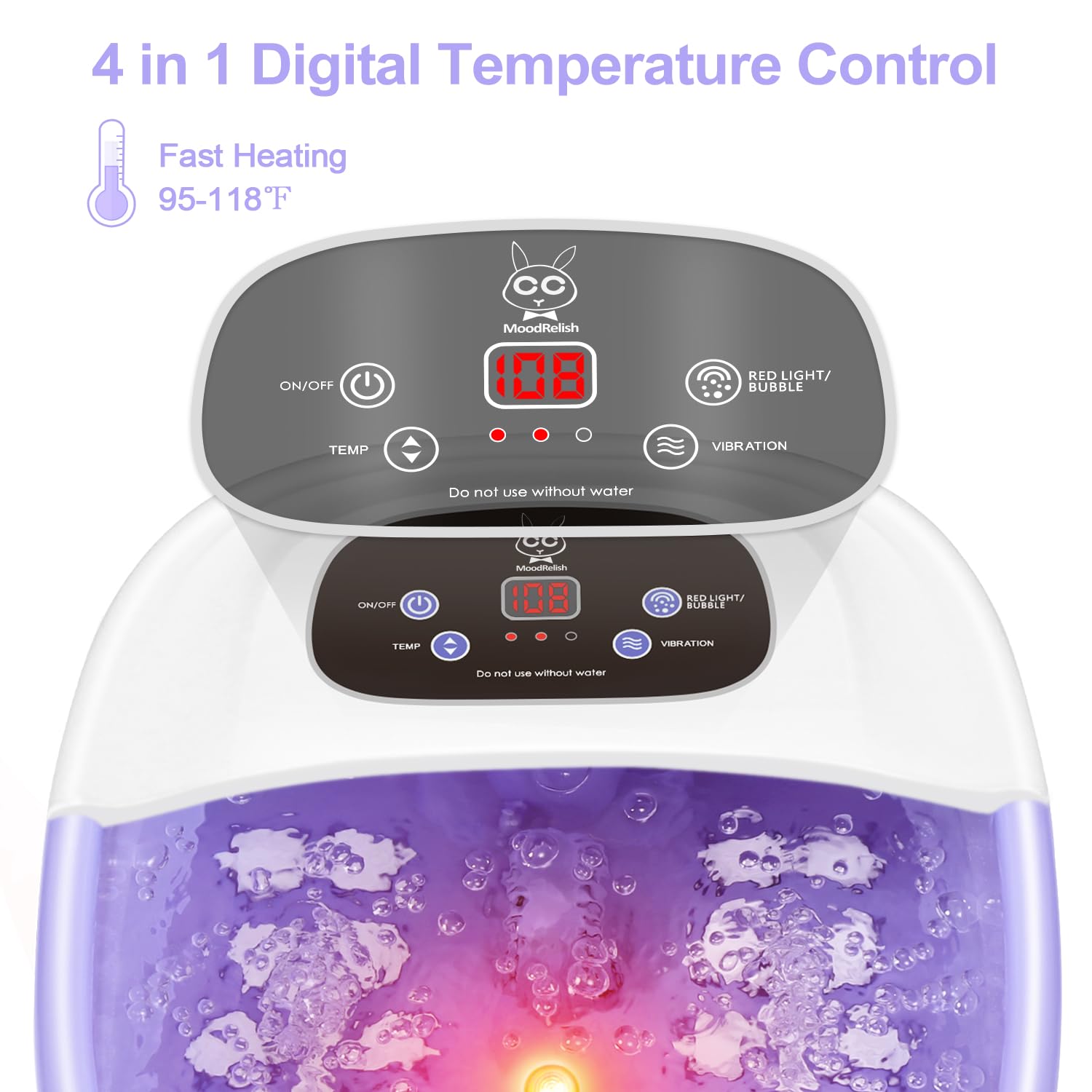 MoodRelish Foot Spa con vibración y jets para masajear la planta del pie