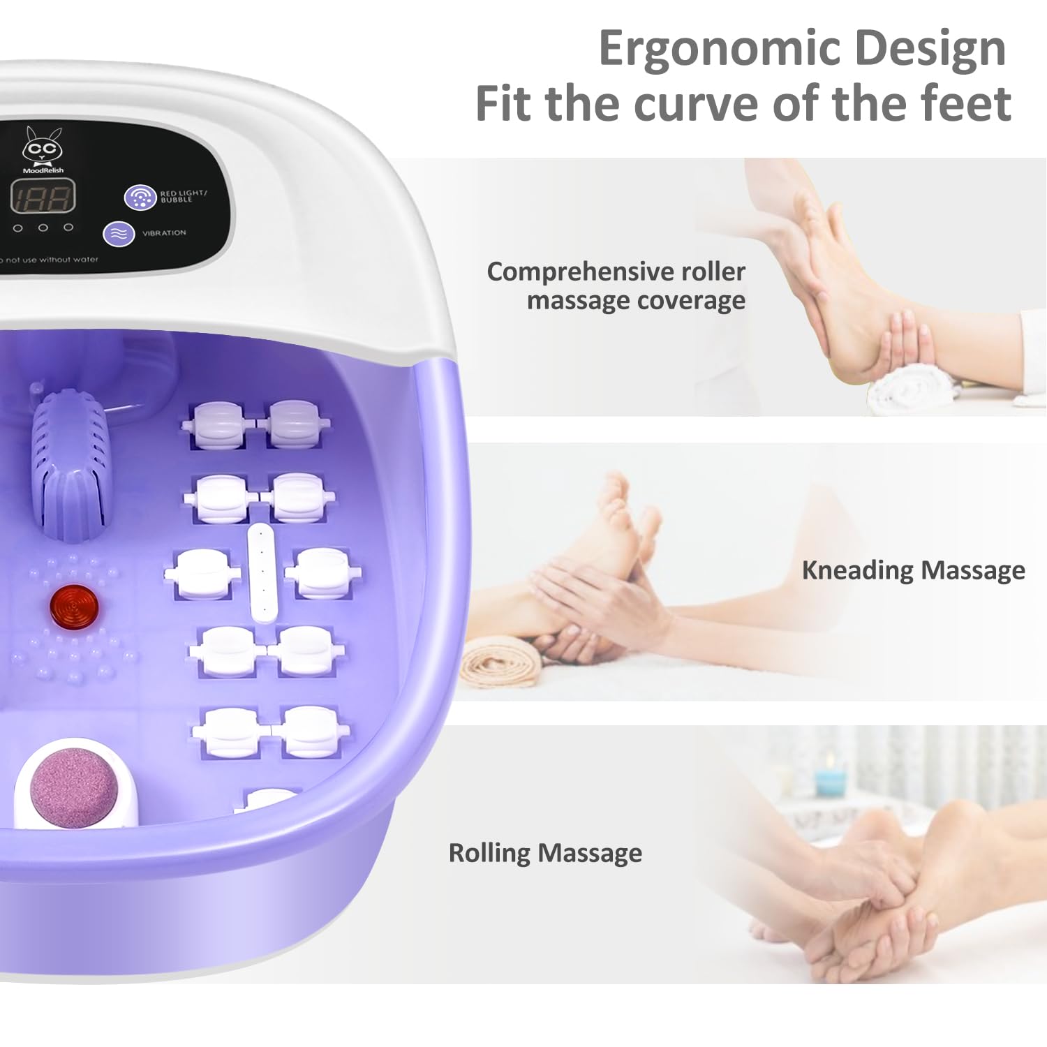 MoodRelish Foot Spa con temperatura ajustable para confort personalizado