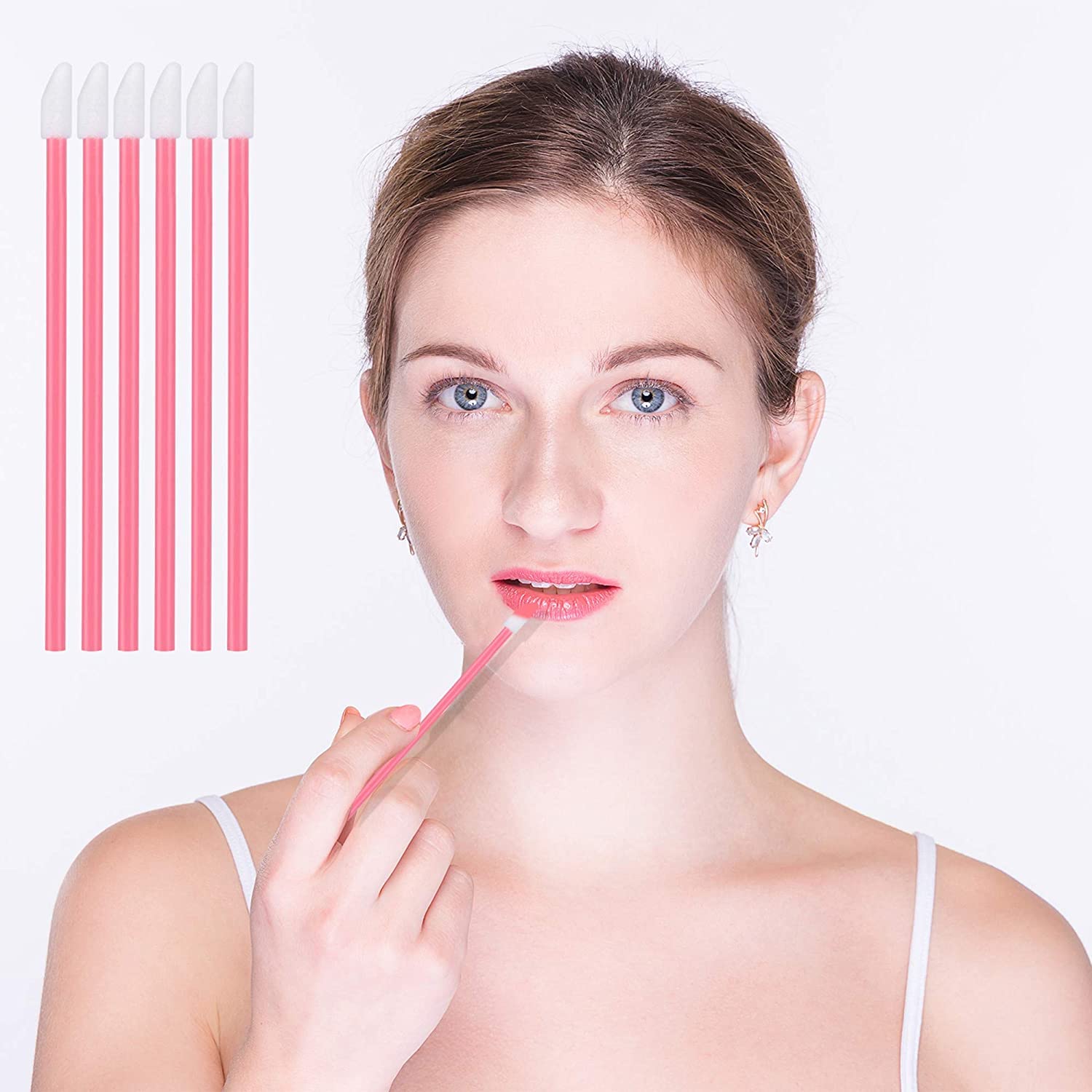 Mooerca aplicadores labiales desechables, uso múltiple para labios y corrección ligera.