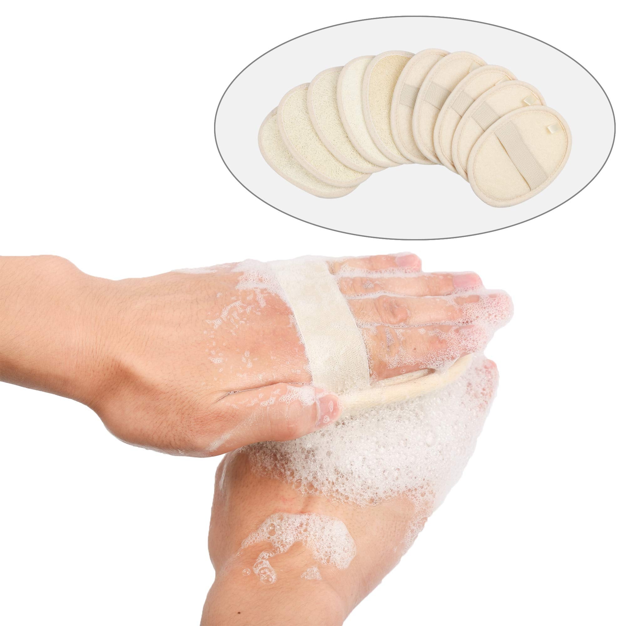 Mooerca lufa exfoliante para cuerpo, limpieza suave y revitalizante.