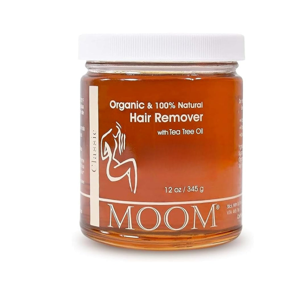 MOOM azucar orgánica con aceite de árbol de té, tarro frontal para piel suave