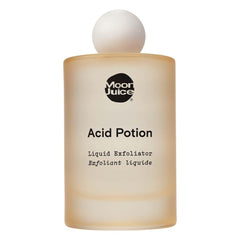Moon Juice Acid Potion, botella visible, exfoliación suave para una piel más lisa.