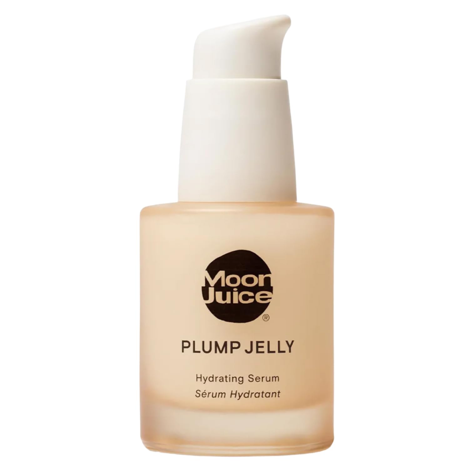 Moon Juice Plump Jelly Suero: botella elegante para hidratación facial diaria y absorción rápida.