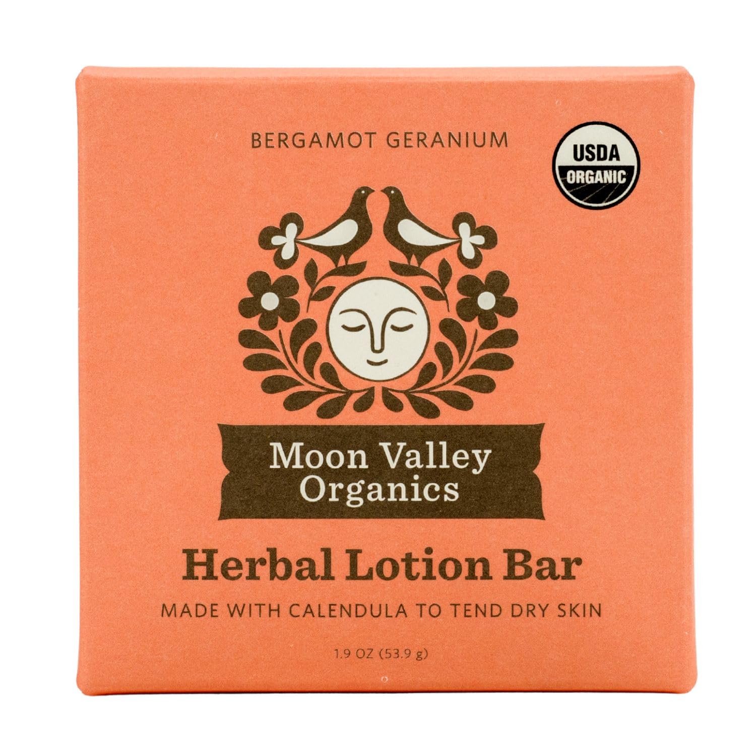 Moon Valley Organics Moon Melt Bar, bergamot-geranio: piel suave y calmada.