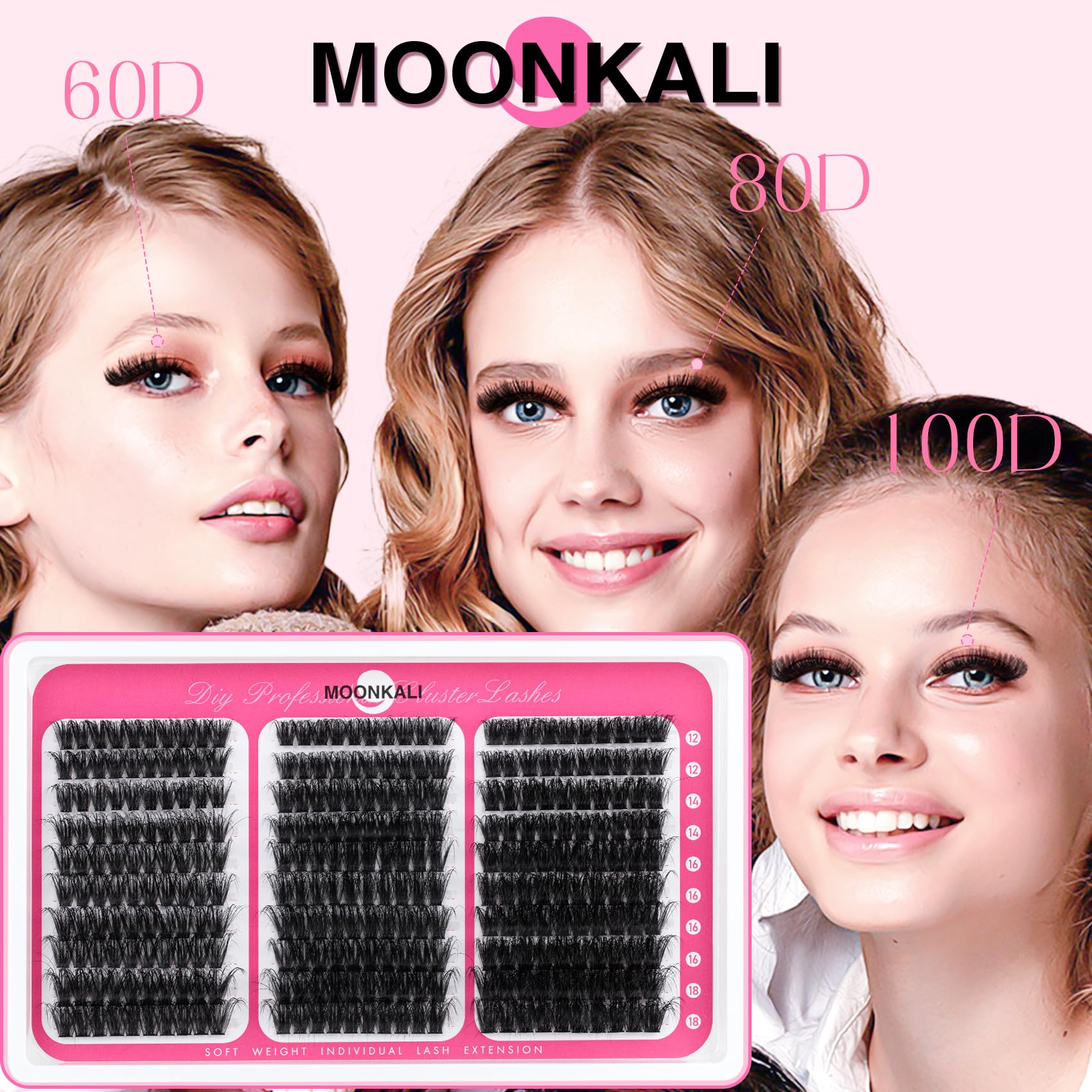 Moonkali lash clusters glam-look for stronger definition and impact.