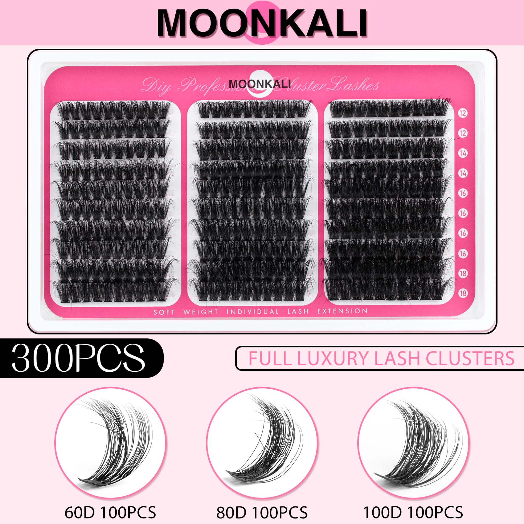 Moonkali lash clusters mix-styles showcase versatile looks from natural to glam.