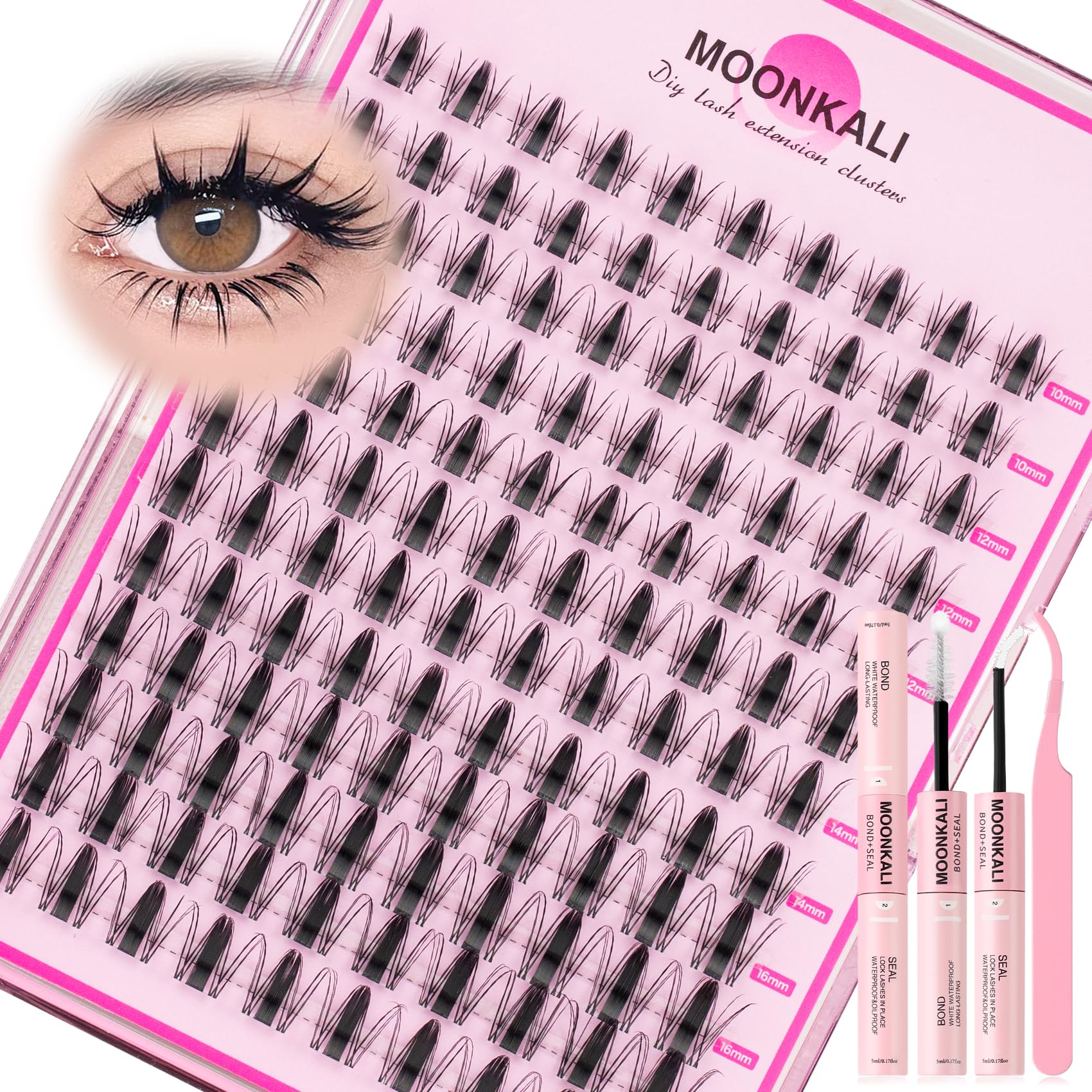 Moonkali wispy manga cluster lashes 10-16mm for voluminous eyes and natural look