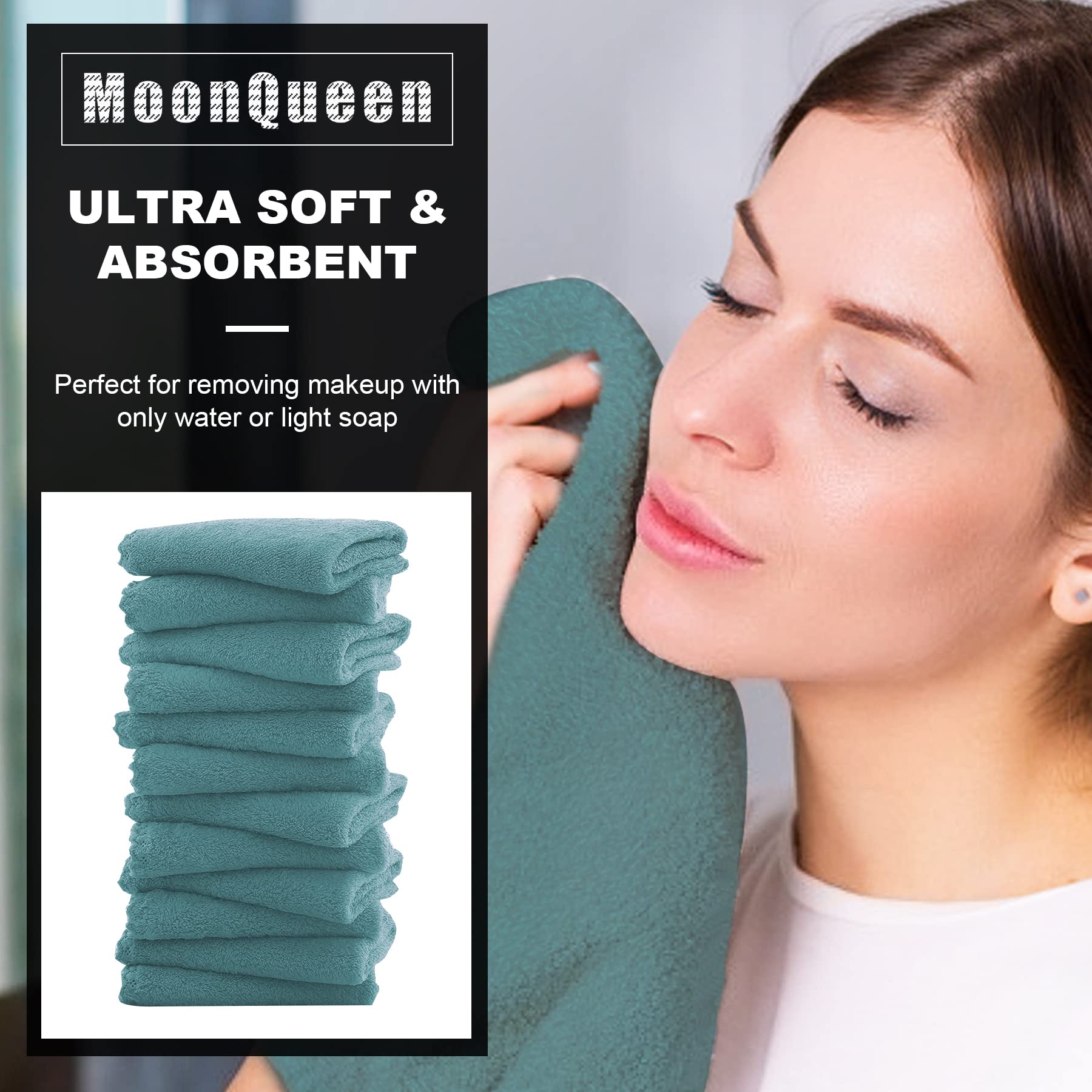 MOONQUEEN textura microfibra ultra suave para limpieza facial sin irritación
