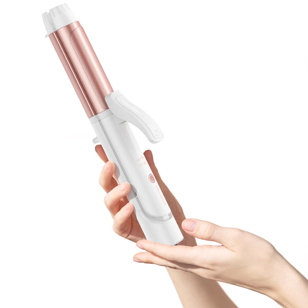 Rizador Mooqlizz de voltaje doble para viaje, para peinados rápidos y versátiles.