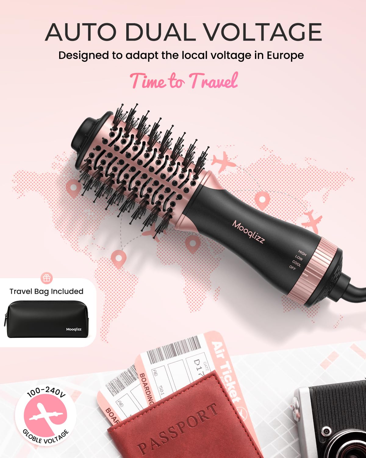 Mooqlizz secador-brocha 4-en-1 para todo tipo de cabello