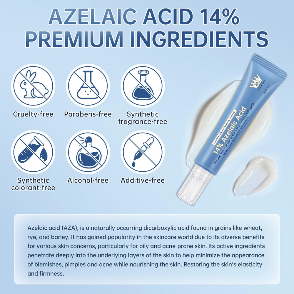 Mopayzer azelaic acid cream on shelf suggests daily skincare use