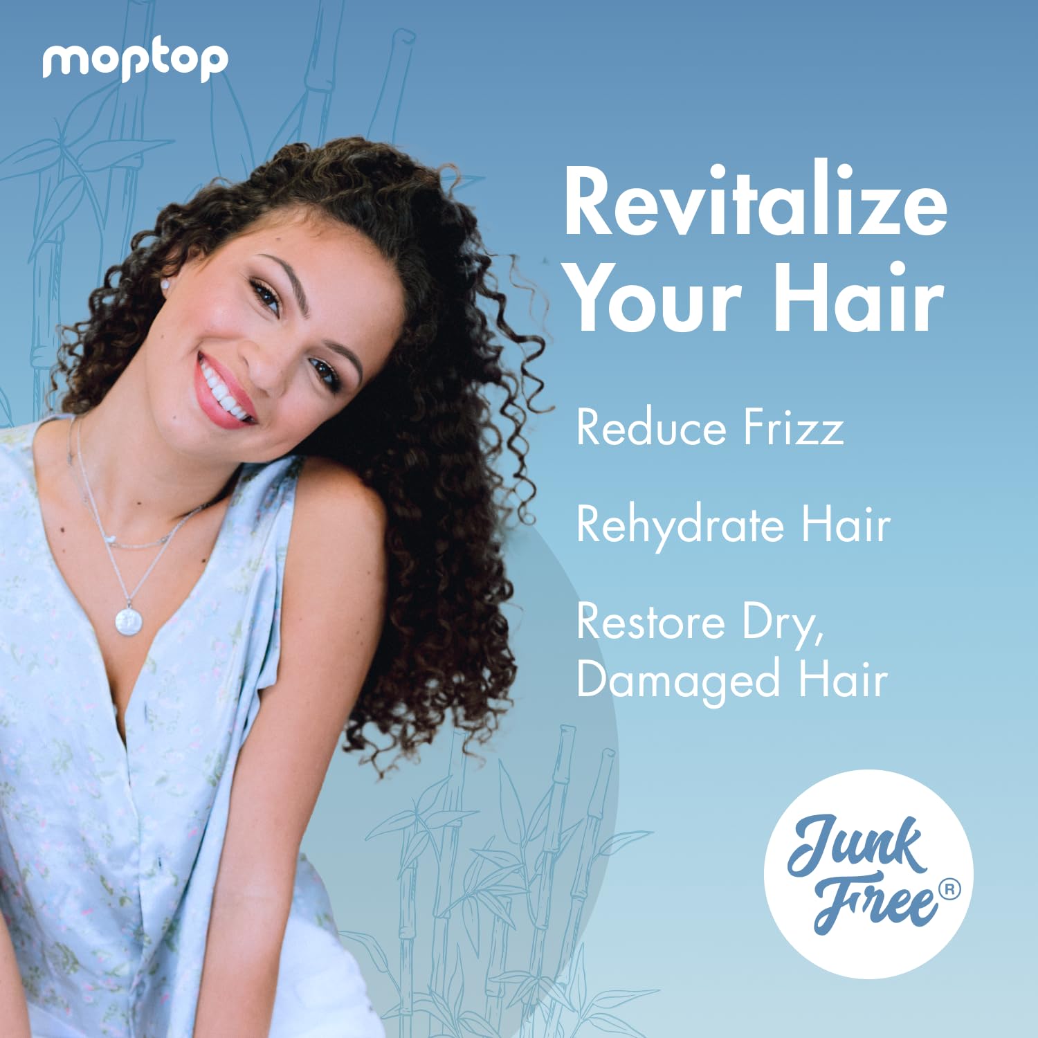MopTop con aloe y aceites, mejora brillo y suavidad del cabello.