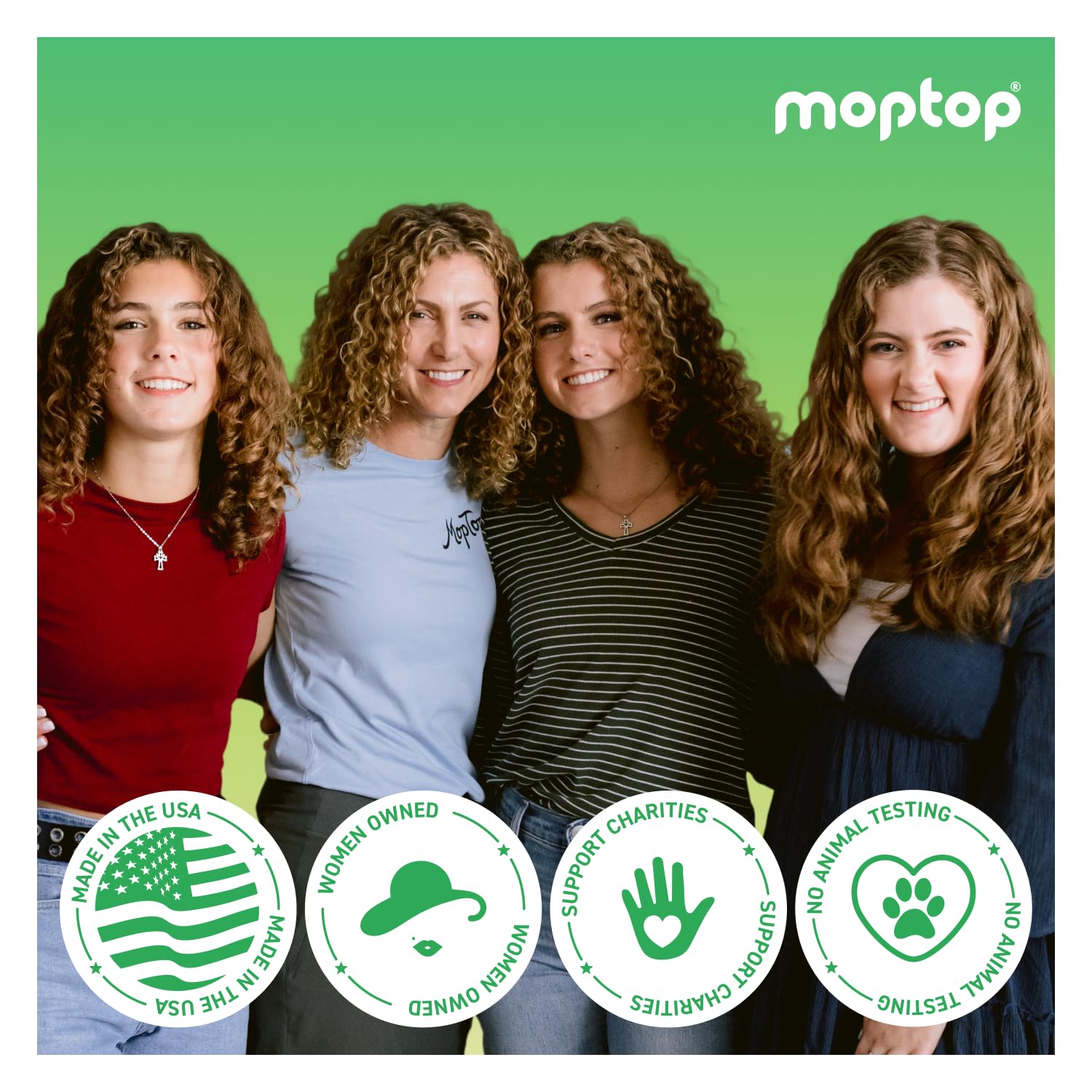MopTop champú uso diario sencillo, aplicación fácil