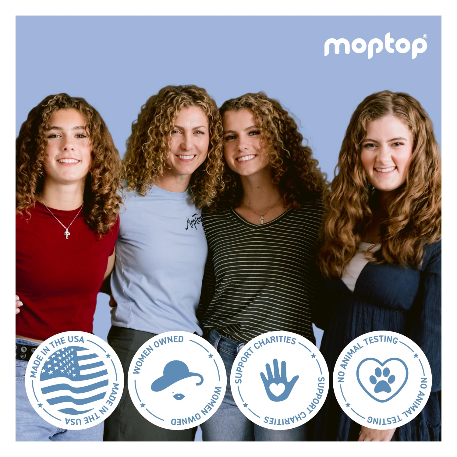 MopTop cuidado diario para todo tipo de cabello, mejora flexibilidad.
