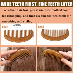 Este Moreinday peine de madera con dientes gruesos cuida la barba suave.