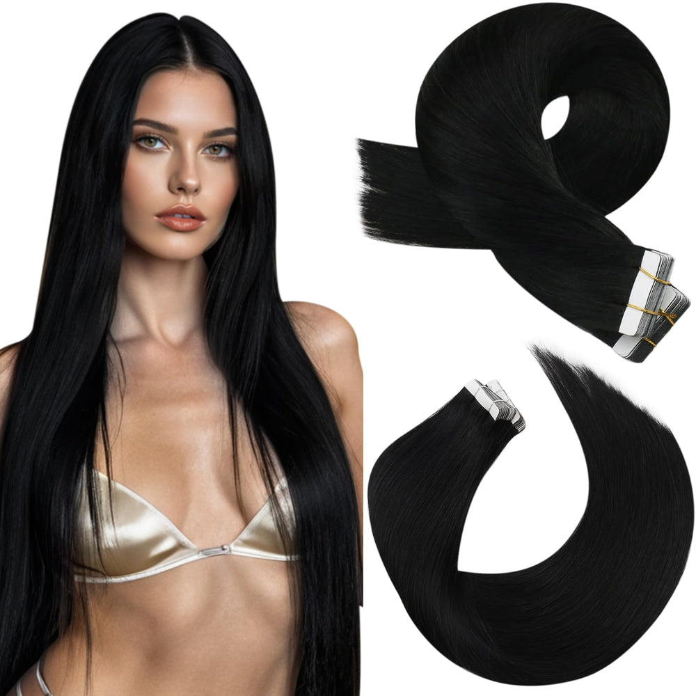 Moresoo extensiones de pelo con cinta invisible para un acabado natural y suave.