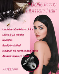 Extensiones Moresoo Microlink con realce de densidad para look diario