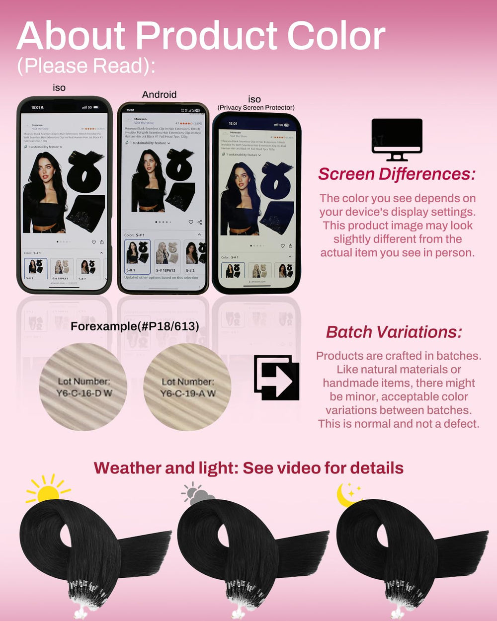 Extensiones Moresoo Microlink aumentan volumen con densidad para un look más completo