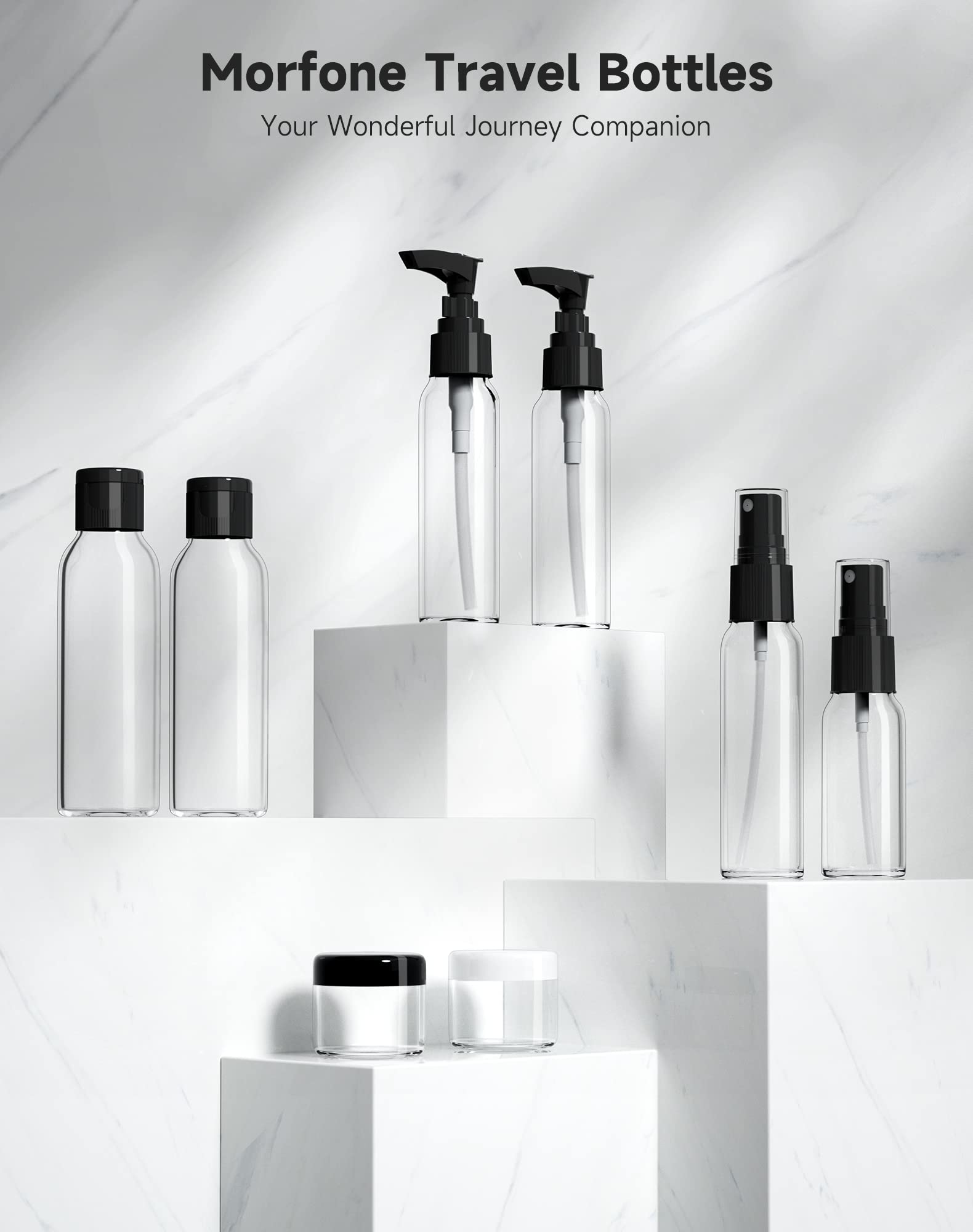 Botellas Morfone pulverizadoras para líquidos personales.