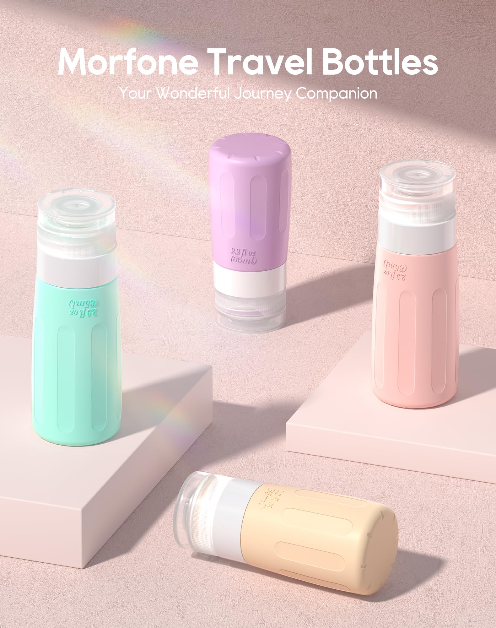 Morfone botellas de viaje con capacidad de tres onzas para cabina.