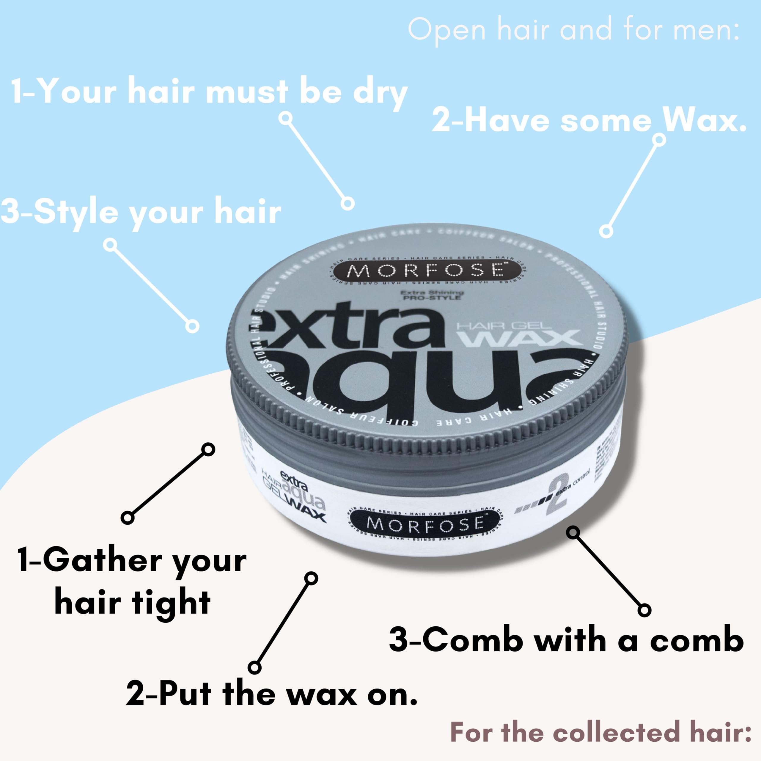 Morfose Extra Aqua Gel Wax: enjuague fácil para uso diario.