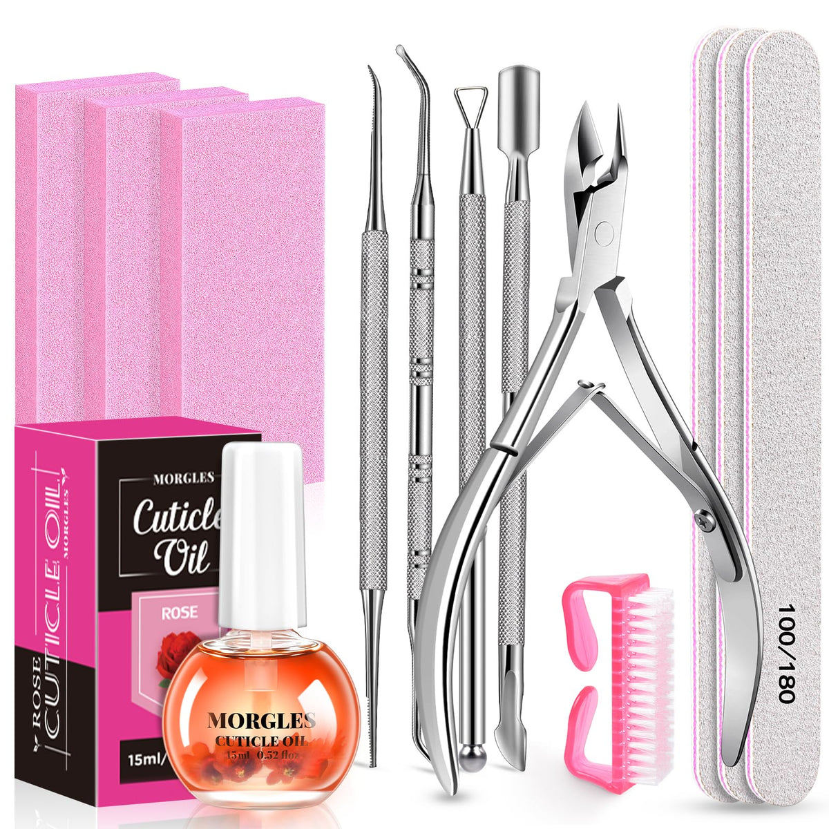 Aceite de cutículas con rosa de MORGLES para suavizar uñas y mejorar la hidratación
