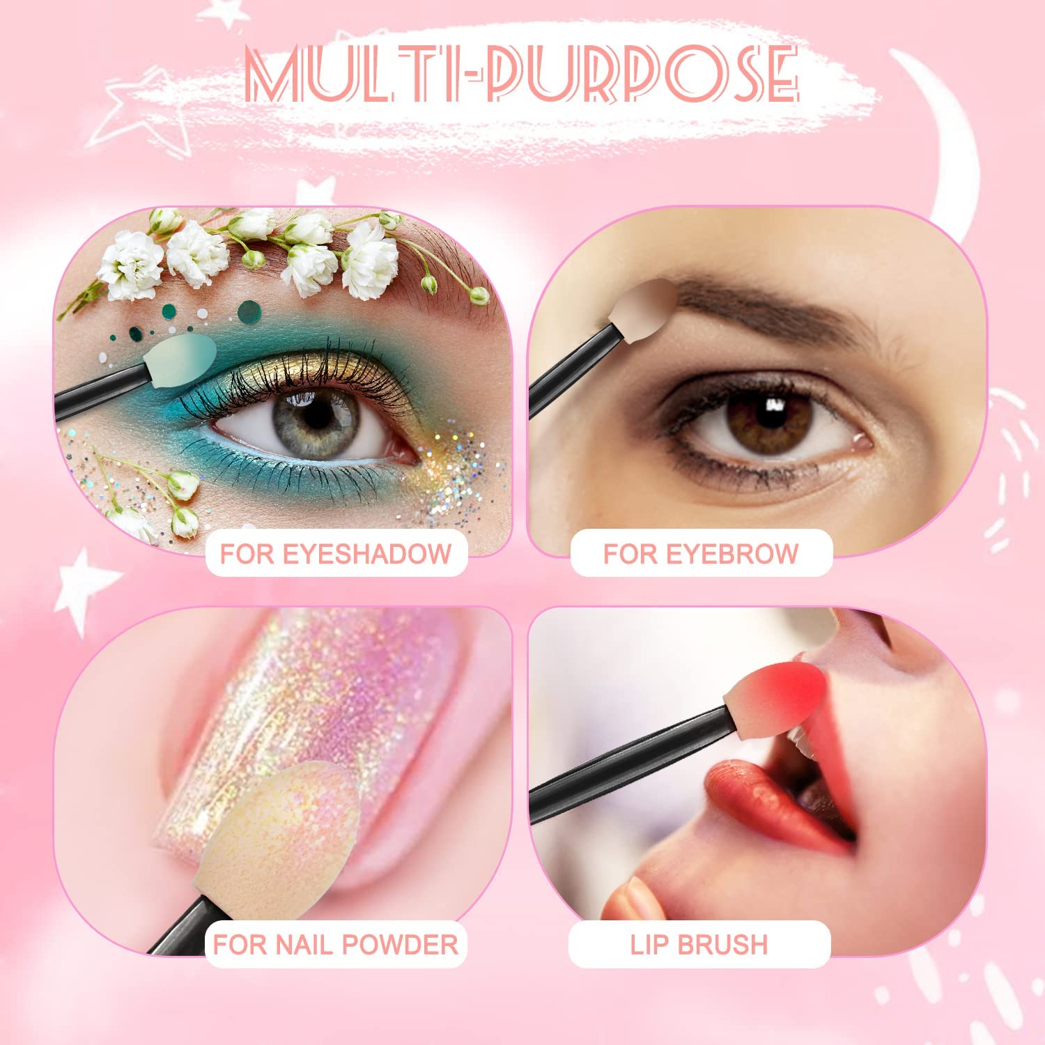 Aplicadores Morgles para ojos y cejas con brillos para estilos creativos.