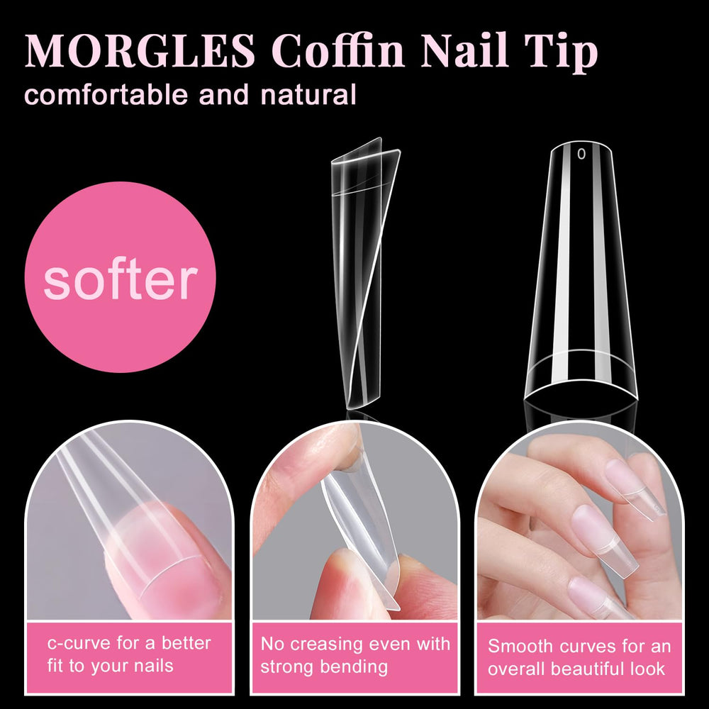 MORGLES cortauñas para uñas acrílicas con corte preciso.