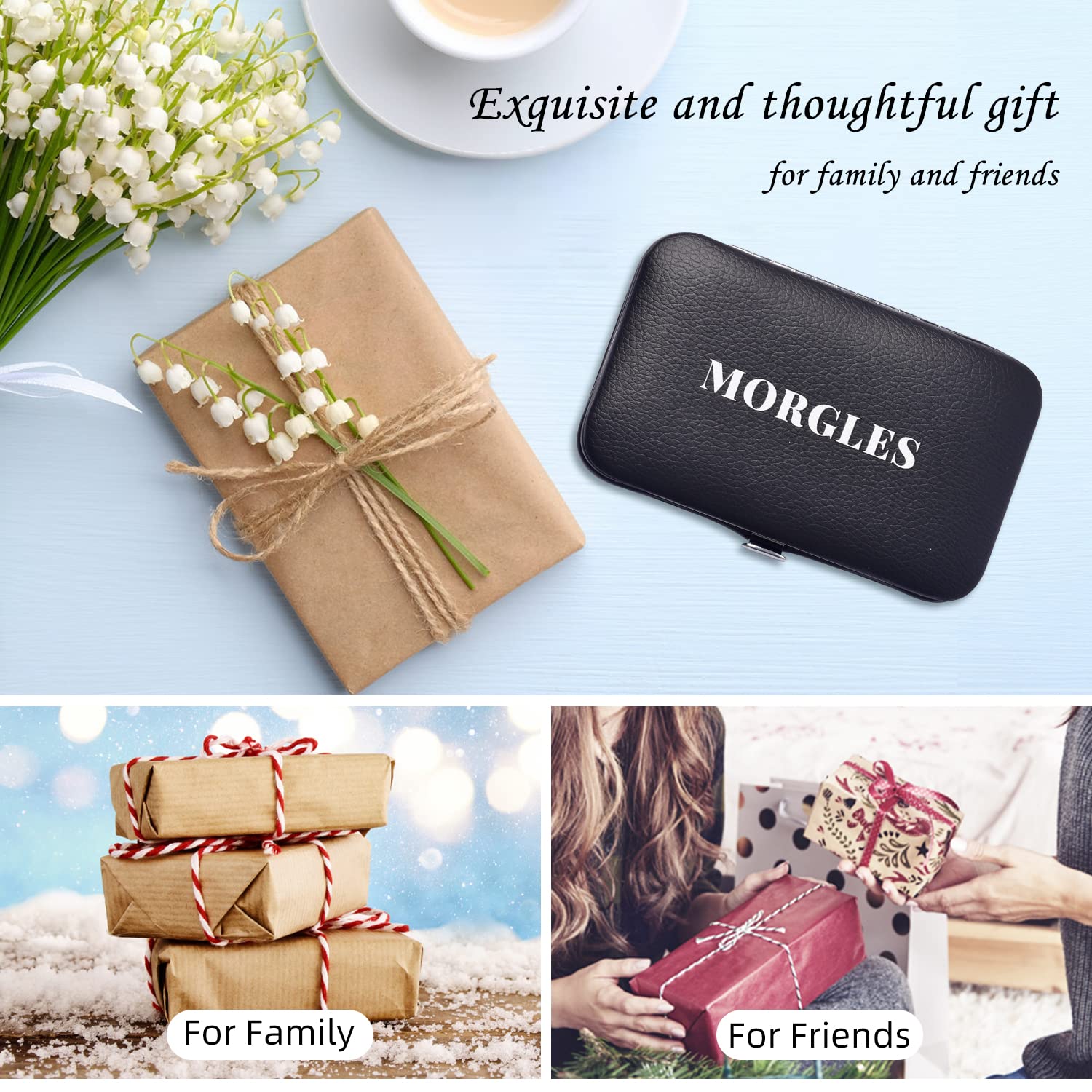 MORGLES estuche de cuero portátil para viaje y transporte seguro.