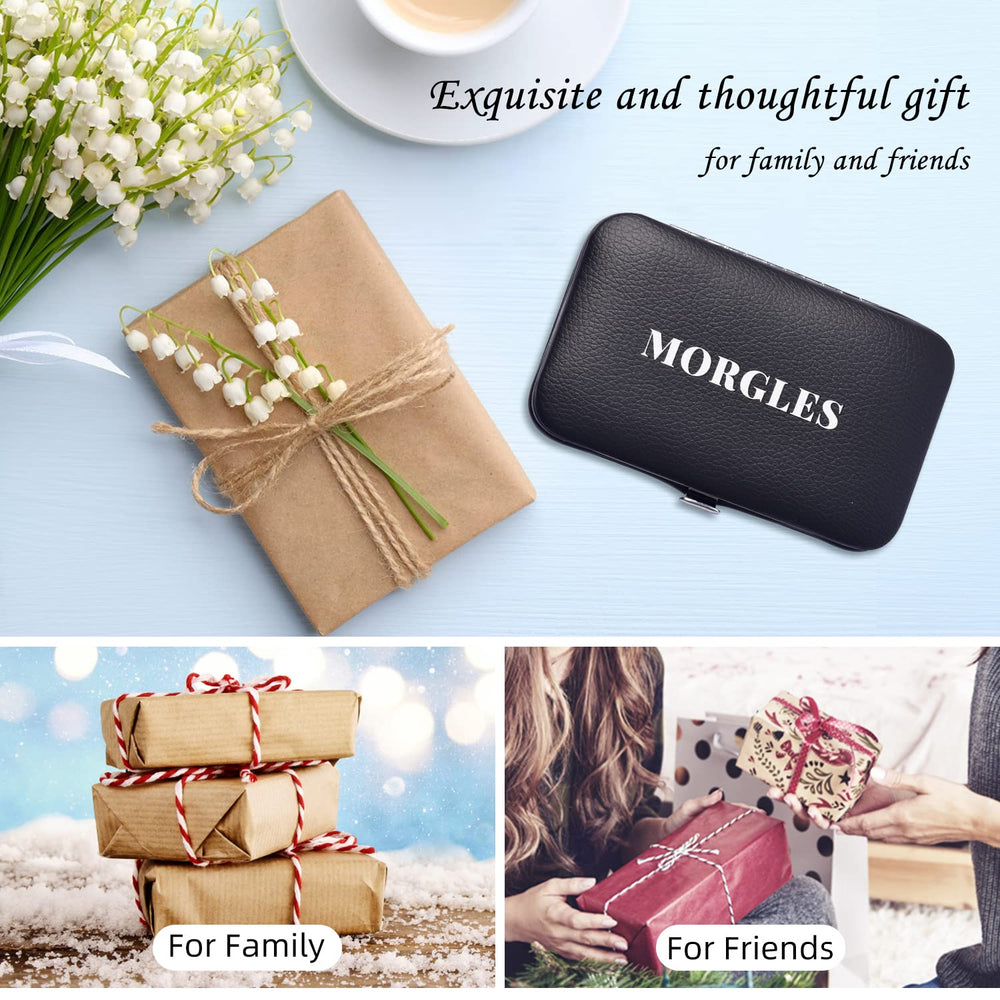 MORGLES estuche de cuero portátil para viaje y transporte seguro.
