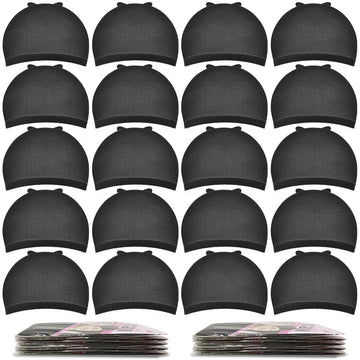 Morgles gorras-peluca-negra-nylon-elastico 20unidades para uso diario y peinados sencillos