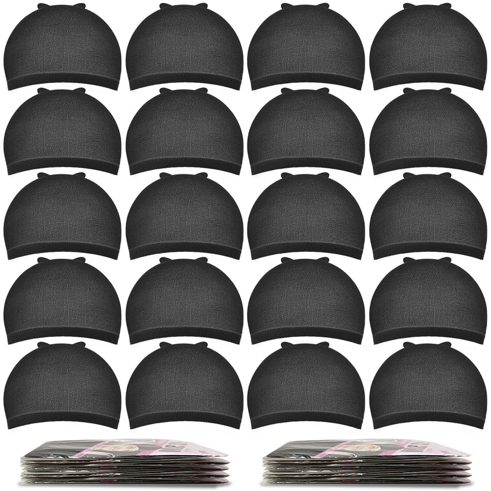 Morgles gorras-peluca-negra-nylon-elastico 20unidades para uso diario y peinados sencillos