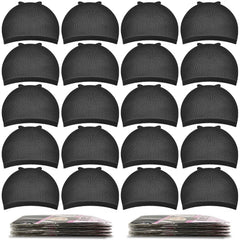 Morgles gorras-peluca-negra-nylon-elastico 20unidades para uso diario y peinados sencillos