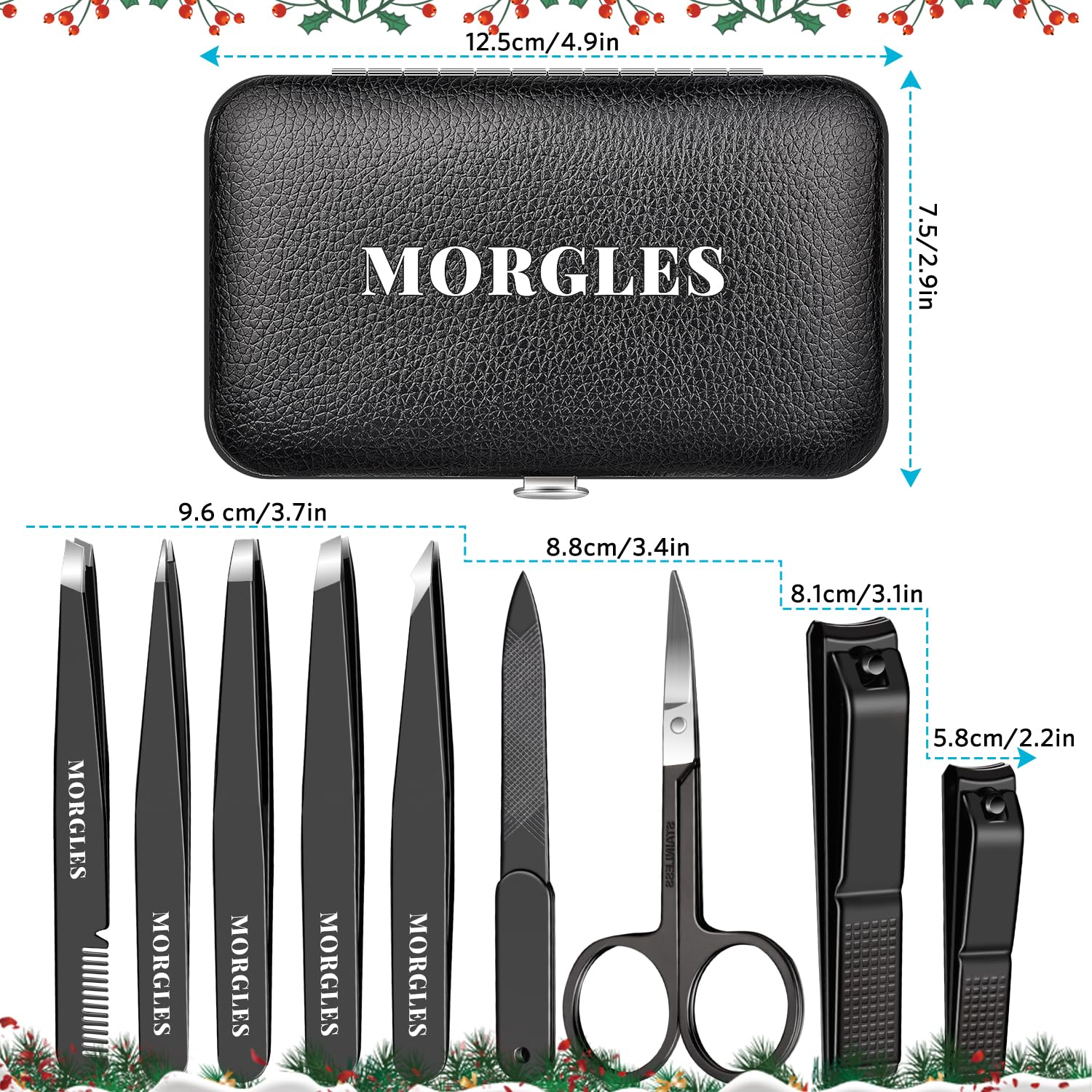MORGLES kit de higiene robusto en acero inoxidable para uso duradero.