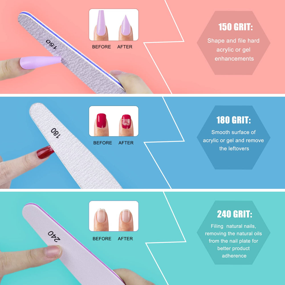 MORGLES pulidoras 1000-grano para alisar la superficie de las uñas.