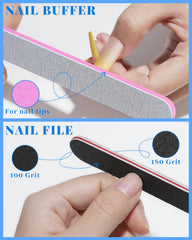MORGLES nail tips in use showcasing versatile shapes and style.