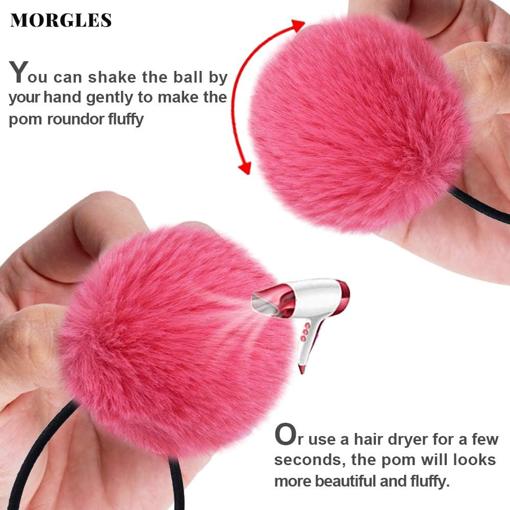Pompones Morgles para niñas y mamás, ideales para peinados y fiestas.