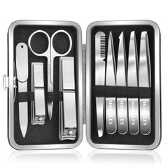 MORGLES set pinzas y cortaúñas con estuche, práctico para viaje
