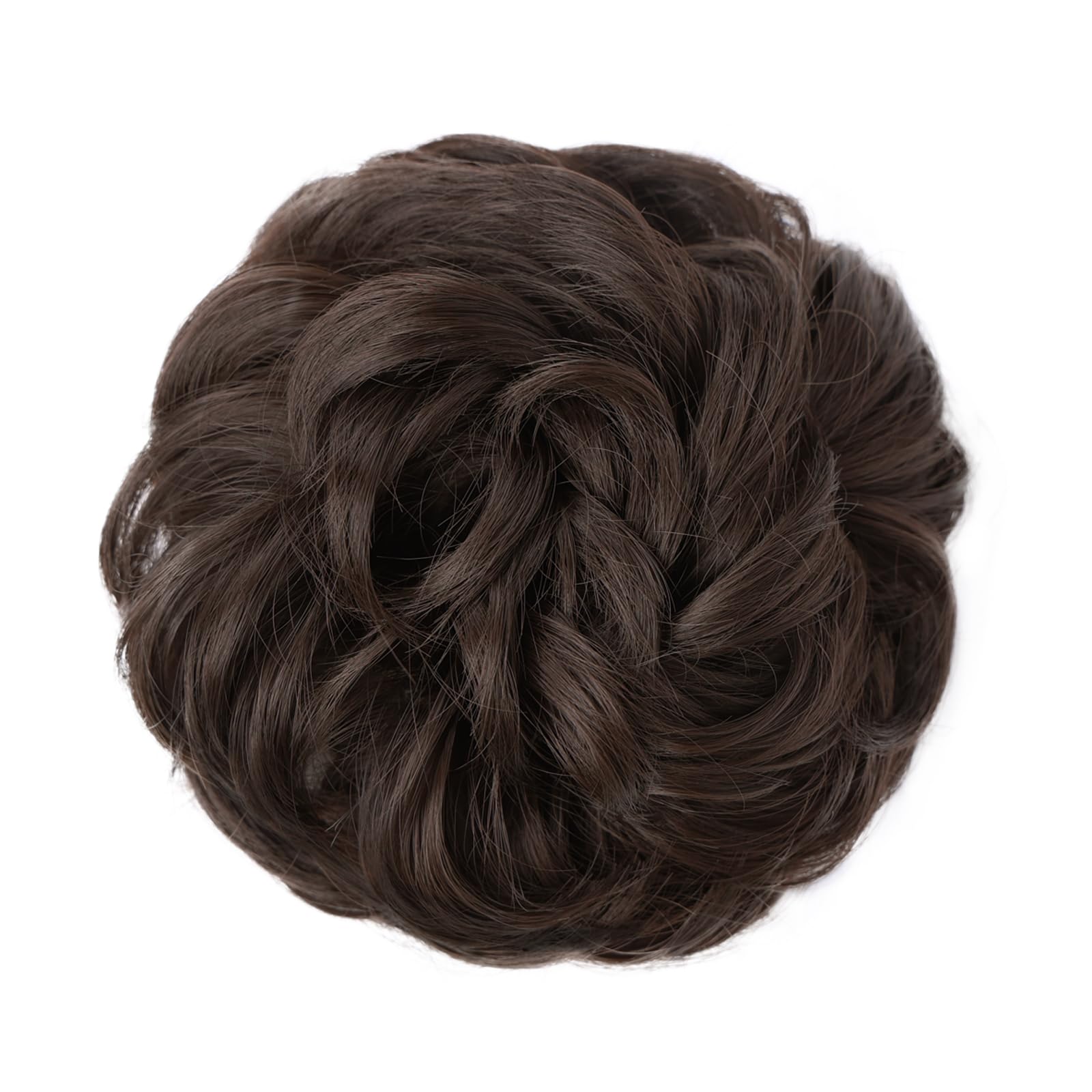MORICA extensión de pelo sintético para coleta, tono café oscuro, acabado natural.